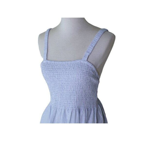 🆕J CREW Smocked Beach Dress Blue Stripe Cotton X-Small #BF192 - Picture 6 of 10